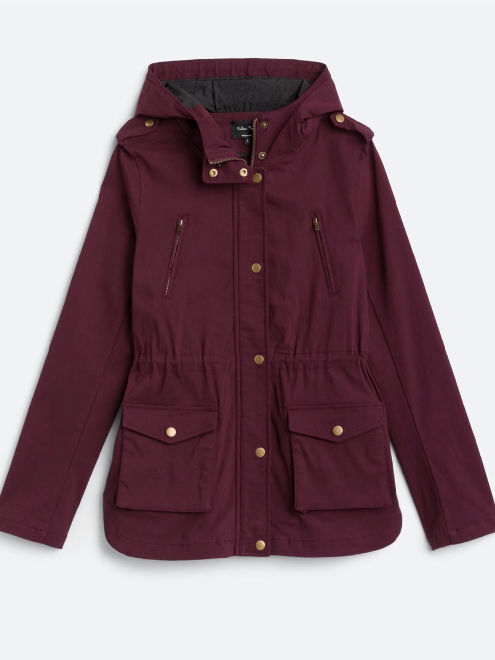 Eden Society Holly Hooded Cargo Utility Jacket Dark Purple Medium